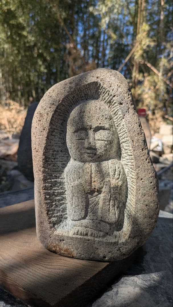 童子仏、地蔵菩薩、童地蔵、河原の石に地蔵、倉田辰彦作 - メルカリ