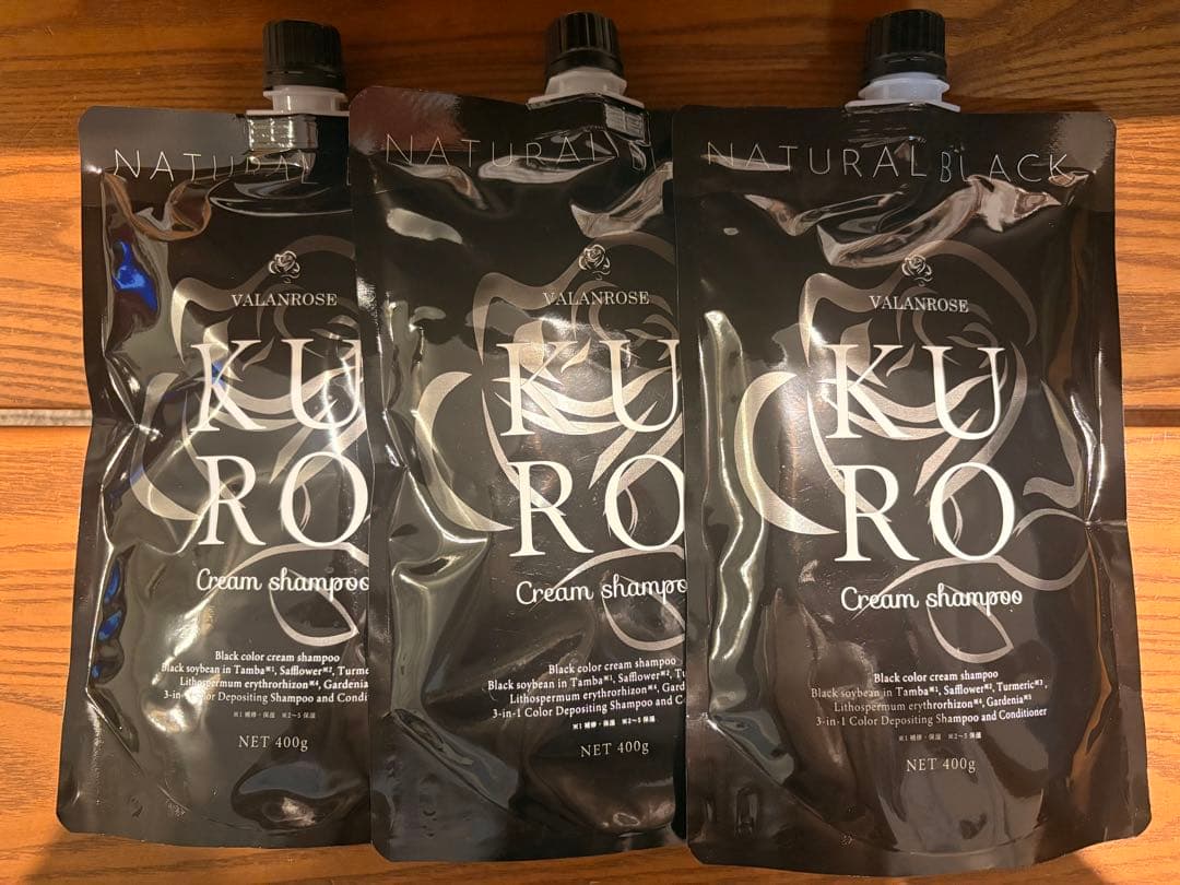 カラーリング・白髪染め VALANROSE KURO Cream shampoo 400g カラーリング・白髪染め VALANROSE KURO Cream shampoo 400g x 2