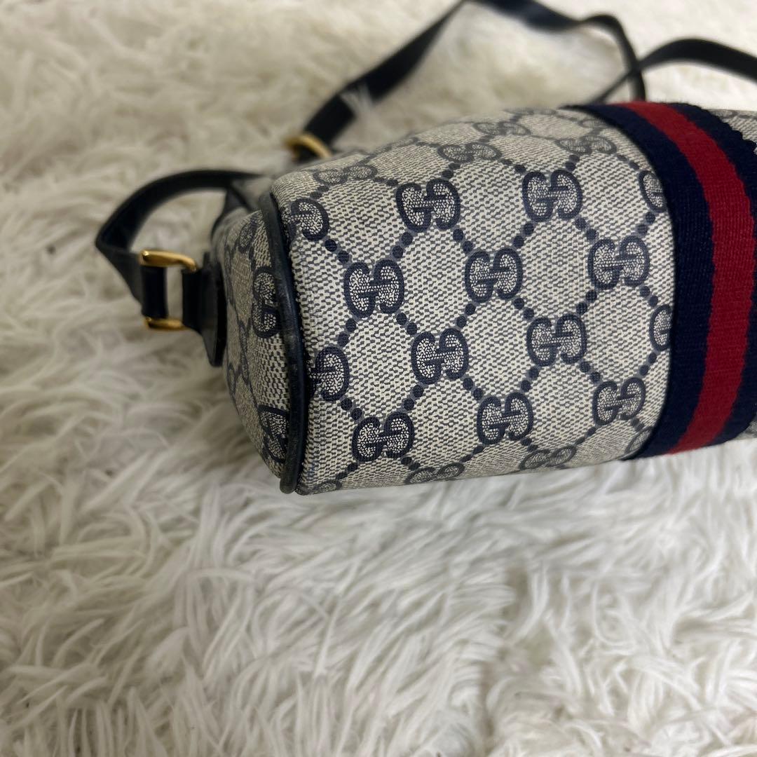 極美品 グッチ PVC ショルダーバッグ シェリーライン GG柄 ファスナー