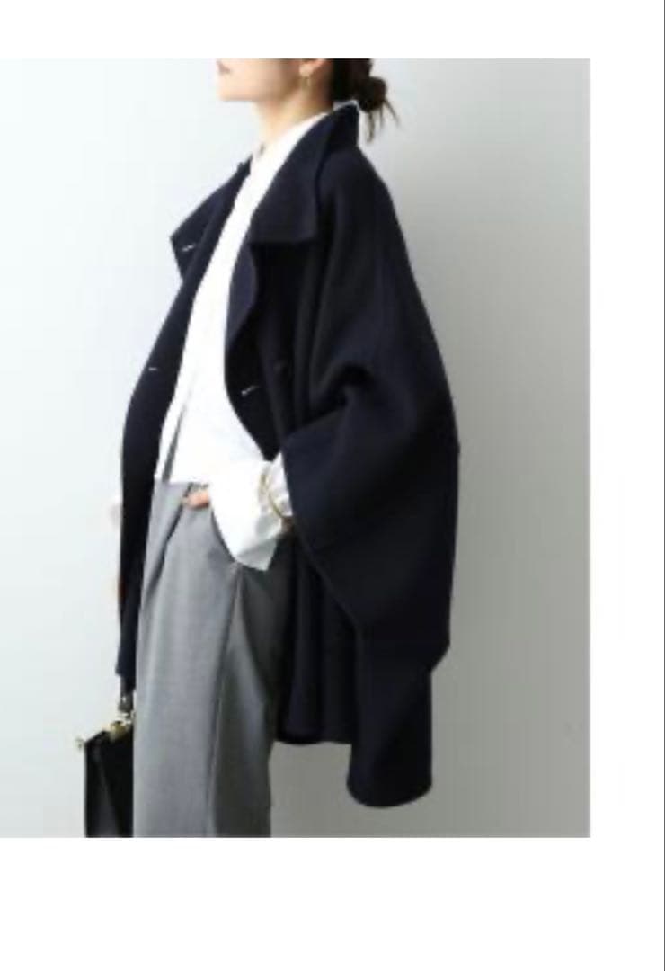 2023AW スローブイエナ スタンドカラーダブルフェイスポンチョ