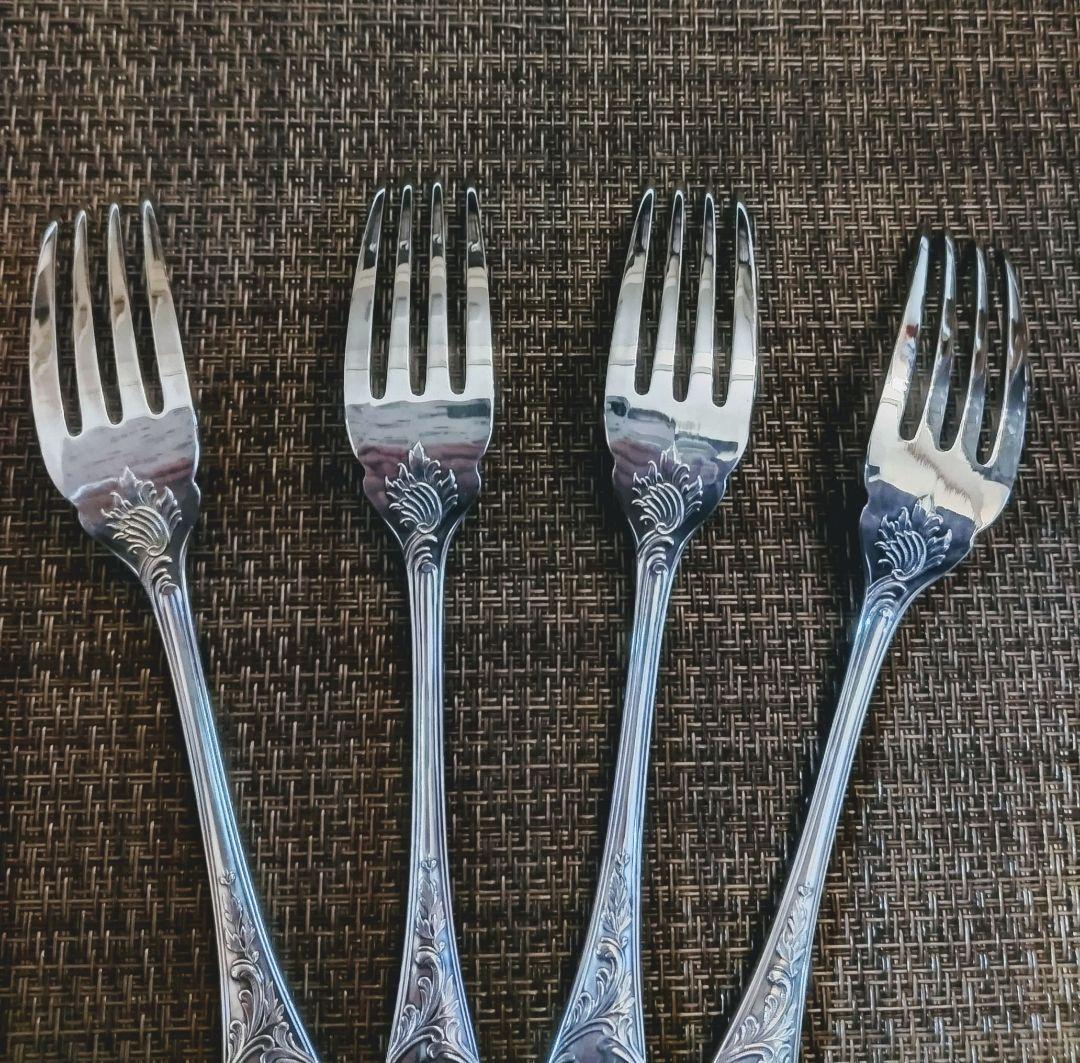 クリストフルマルリー　　　　　　　　フィッシュフォーク4点《美品》