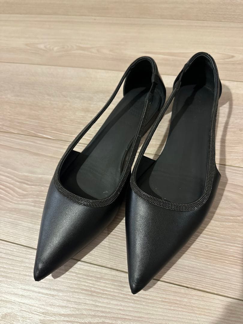BRUNELLO CUCINELLI ブラックフラットシューズ 38 レディース シューズ | Brunello Cucinelli