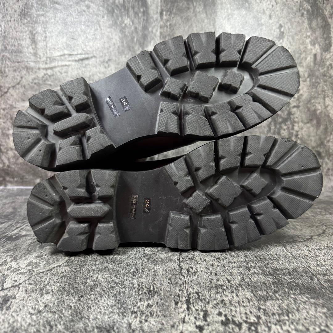 【美品】SAYA サイドゴアブーツ タンクソール ブラウン レザー 24.5cm