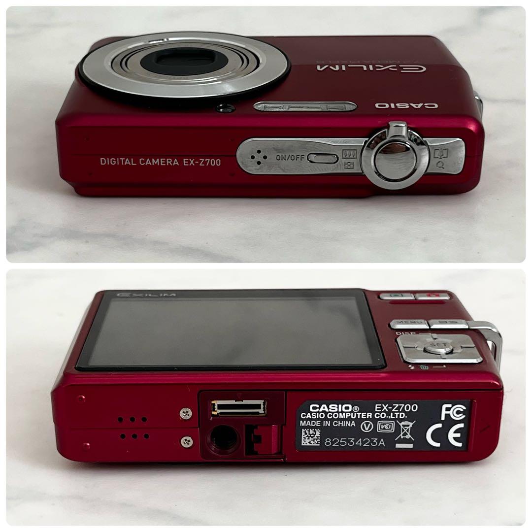 美品 Casio EXILIM EX-Z700 カシオ レッド デジカメ 箱 - メルカリ