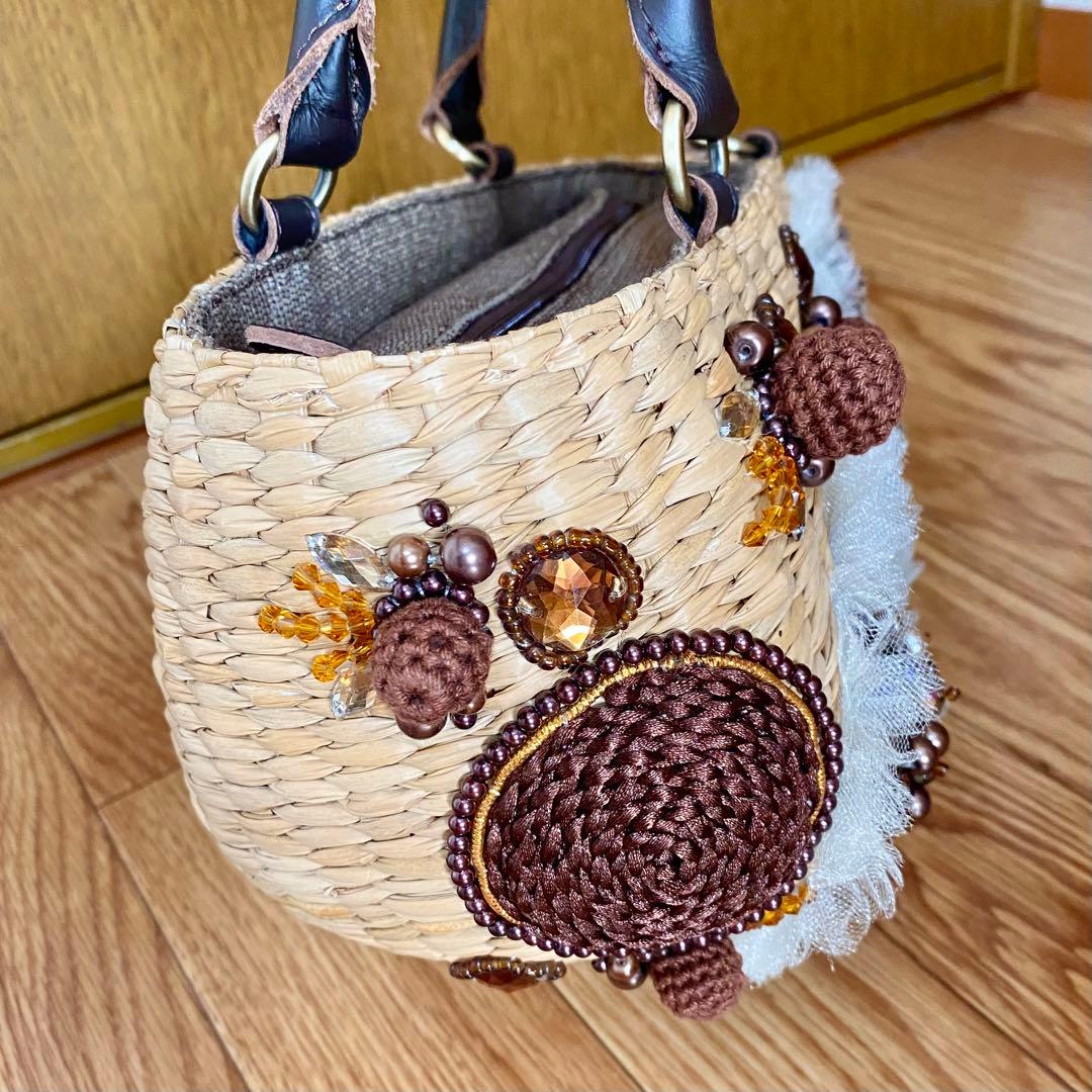 ミクサージュ mixage by jill お花 かごバッグ ビジュー - メルカリ