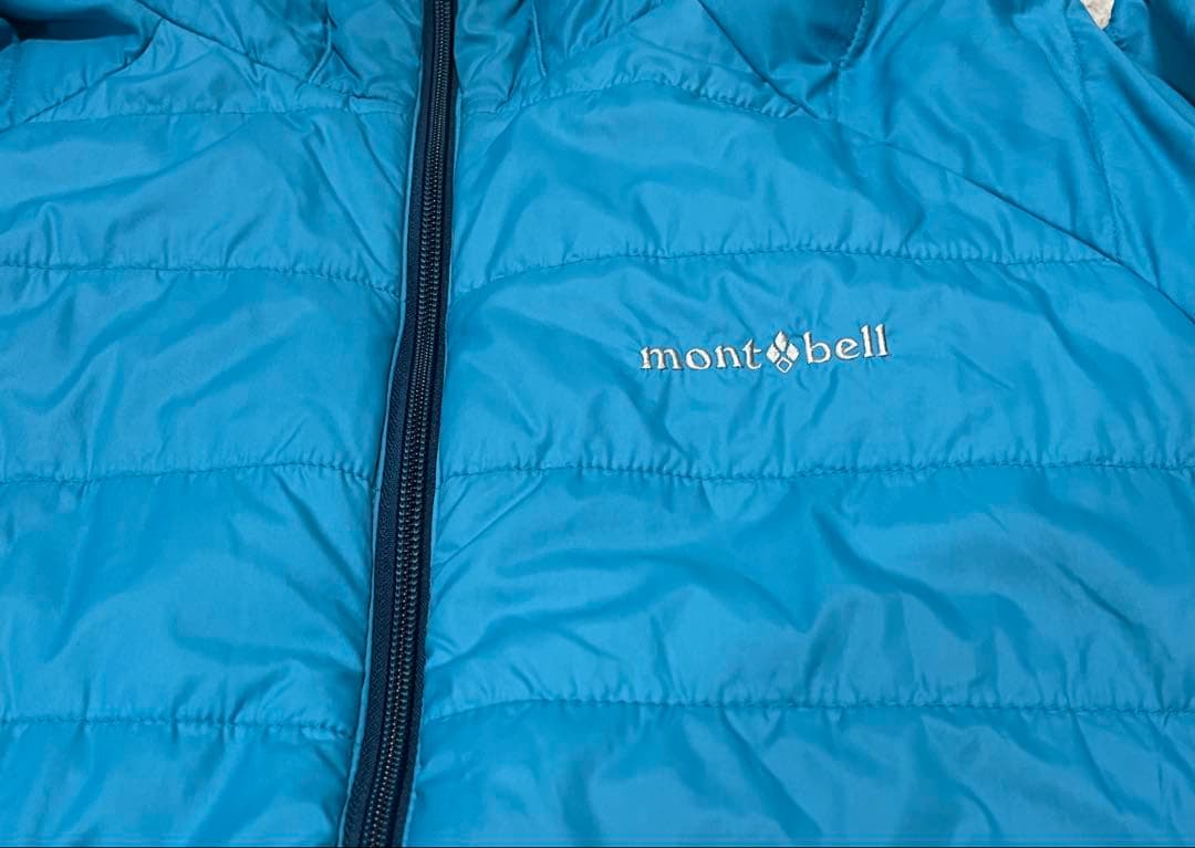 mont-bellダウンジャケット 水色 短丈 リバーシブル おーた着 - メルカリ
