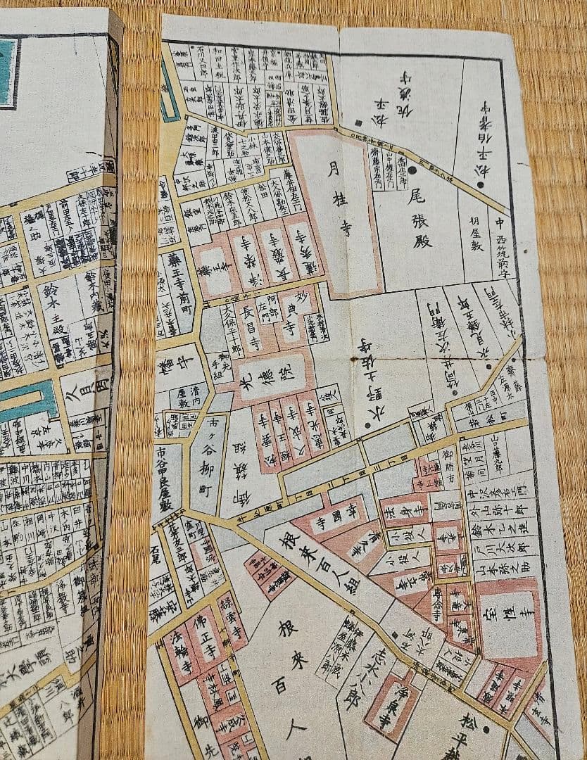 江戸切絵図【市ヶ谷牛込】尾張屋清七 古地図 - メルカリ