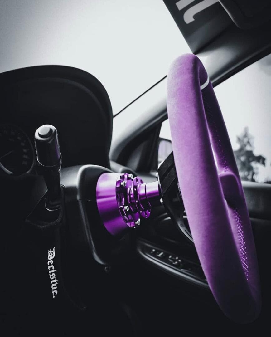 DND パープル フルカラー アルカンターラ ステアリング USDM ハンドル