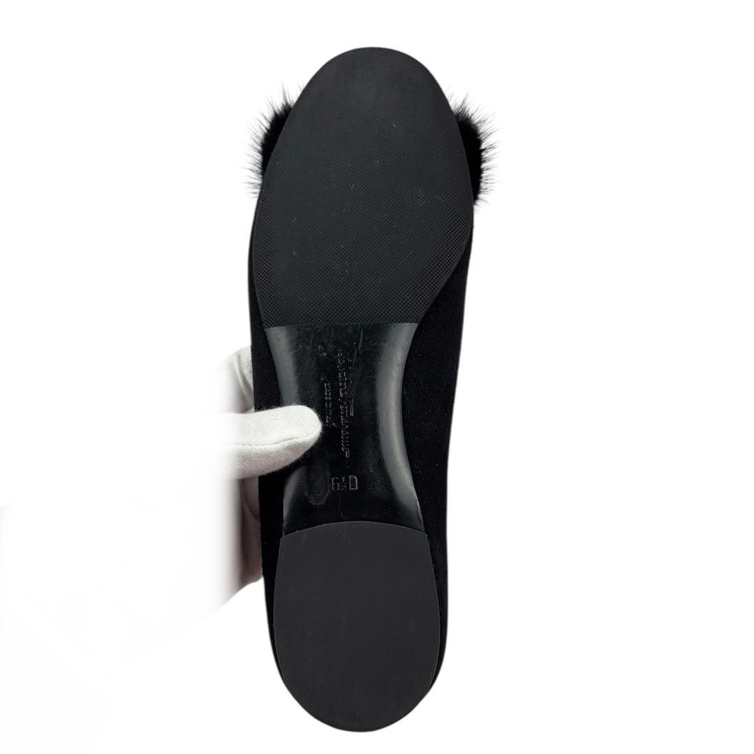 【極美品】サルヴァトーレフェラガモ　24cm　6.5D ヴァリナ　ファー　黒