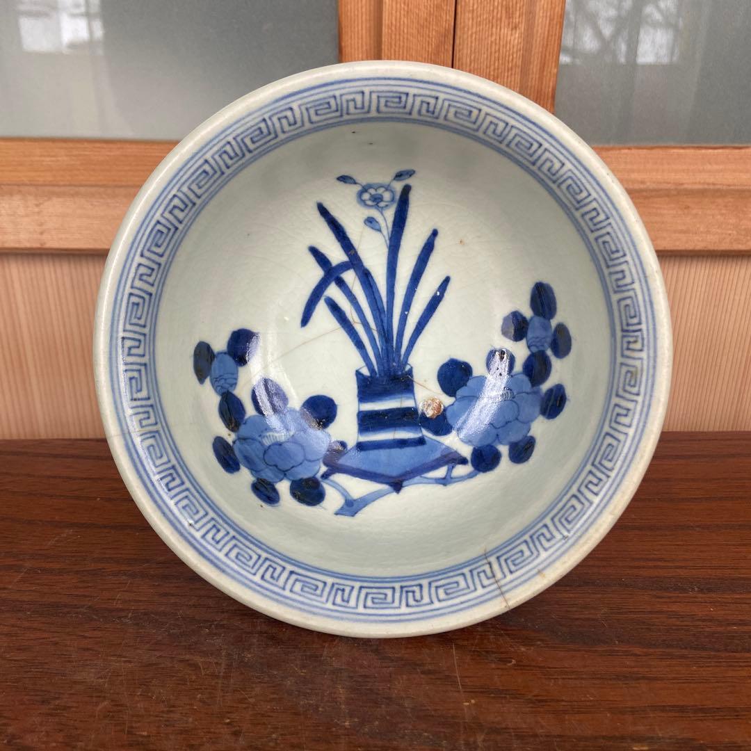 古伊万里染付花生蘭図盃洗 - メルカリ