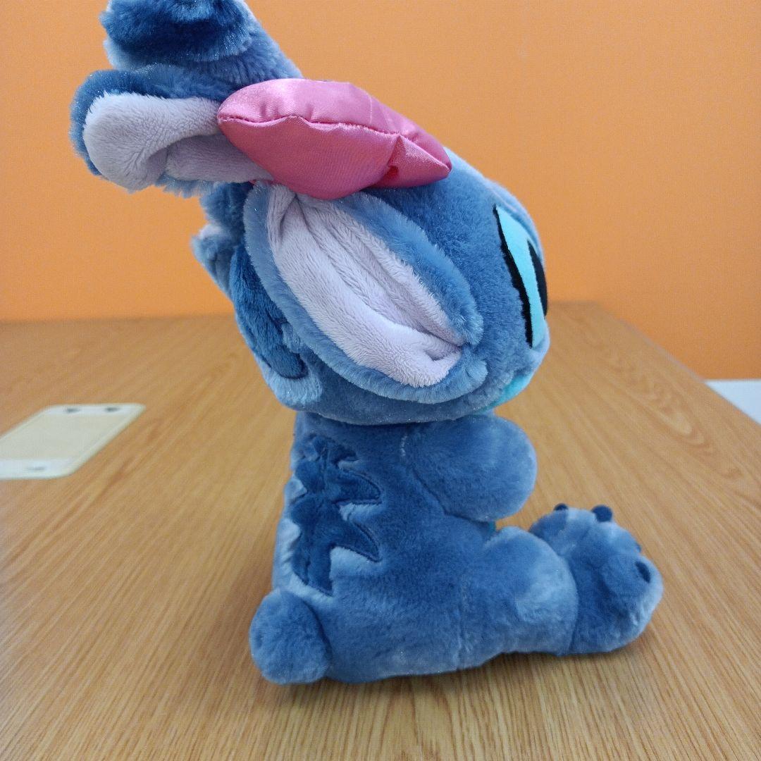 ① ディズニーストア スティッチ スクランプ ぬいぐるみ ハート りぼん