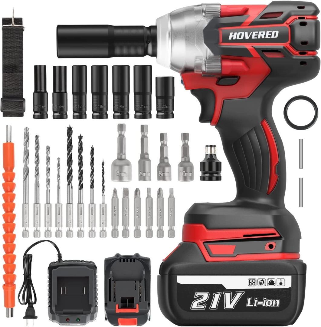 電動インパクトレンチ ブラシレスモーター搭載 自動停止機能 無段変速 Amazon | Toysmith ブラシレスコードレスインパクトレンチ、520N.M