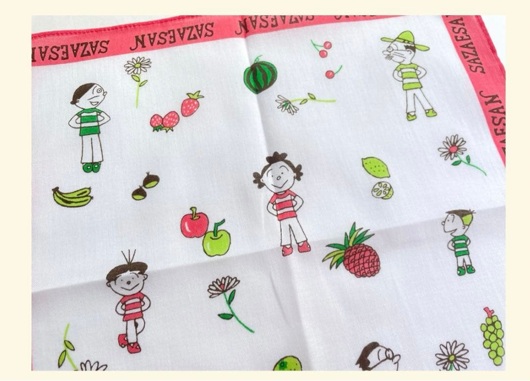 希少廃盤＊レア サザエさん 復刻図案ハンカチ - メルカリ