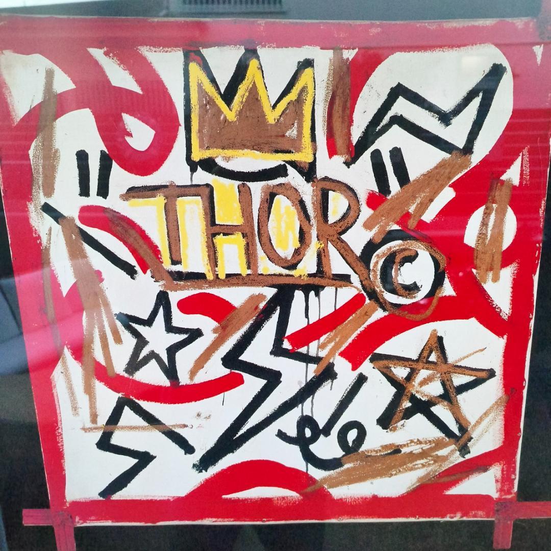 ジャン ミシェル バスキア \"THOR\" 雷神 アートポスター 額縁入り