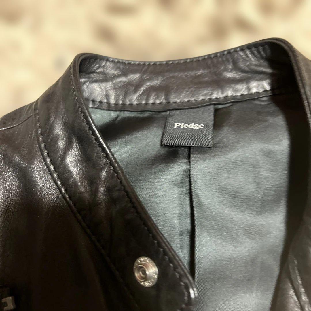 pledgeライダースレザーベスト48ナンバーナインバックラッシュ 666