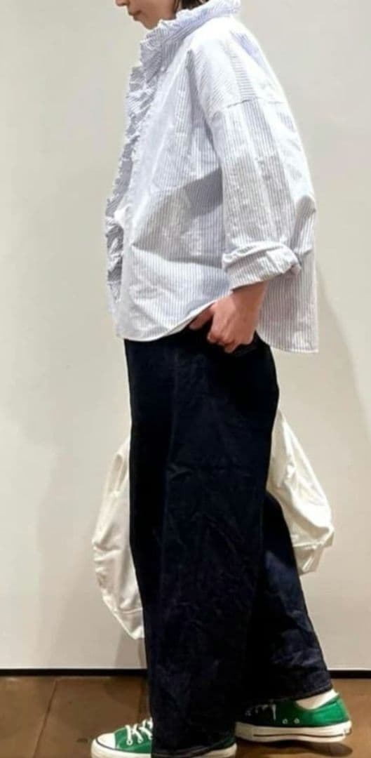 Journal standard luxe OXストライプフリルブラウス