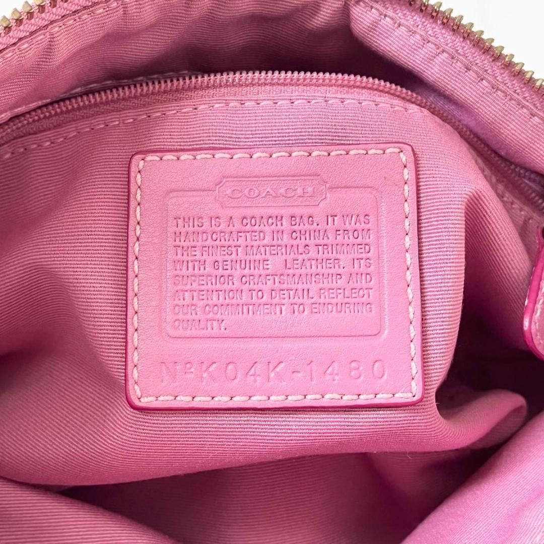 コーチ シグネチャー ワンショルダー キャンバス スエード ベージュ