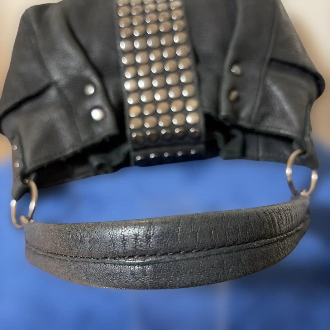 And A ✖️TRES スタッズデザインショルダーバッグ ／ハンドバッグブラック