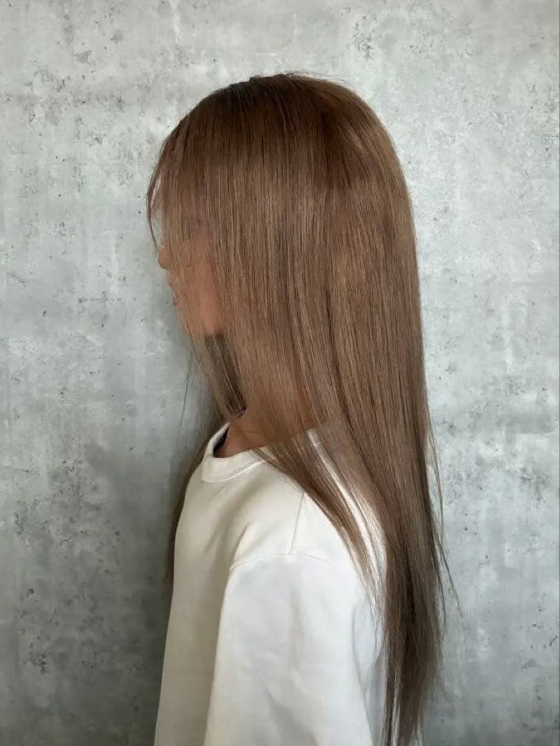 新品】人毛100%フルウィッグ｜ライトアッシュブラウン②｜ロング