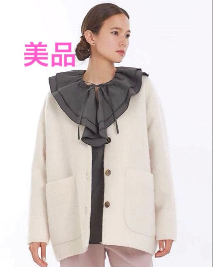 美品☆yori ウールモヘアシャギージャケット ベビーピンク 完売 春