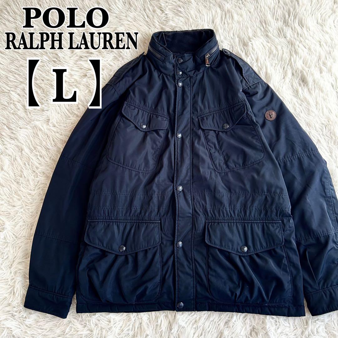 ポロラルフローレン　ダウンジャケット M-65 現行 ロゴワッペン ネイビー L 現行タグ POLO RALPH LAUREN ポロ ラルフローレン M-65 ダウン