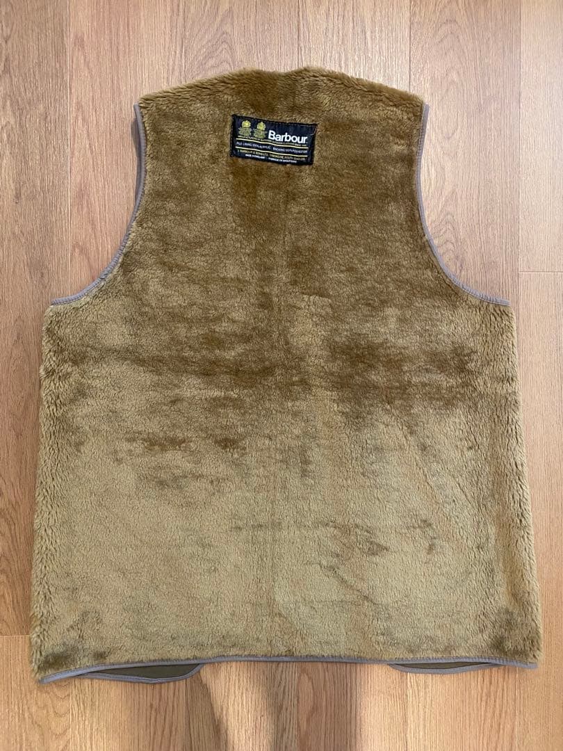 Barbour ビンテージライナーベスト ブラウン L〜XL 90年代 英国製 Barbour バブアー パイルライナーベスト ボアベスト