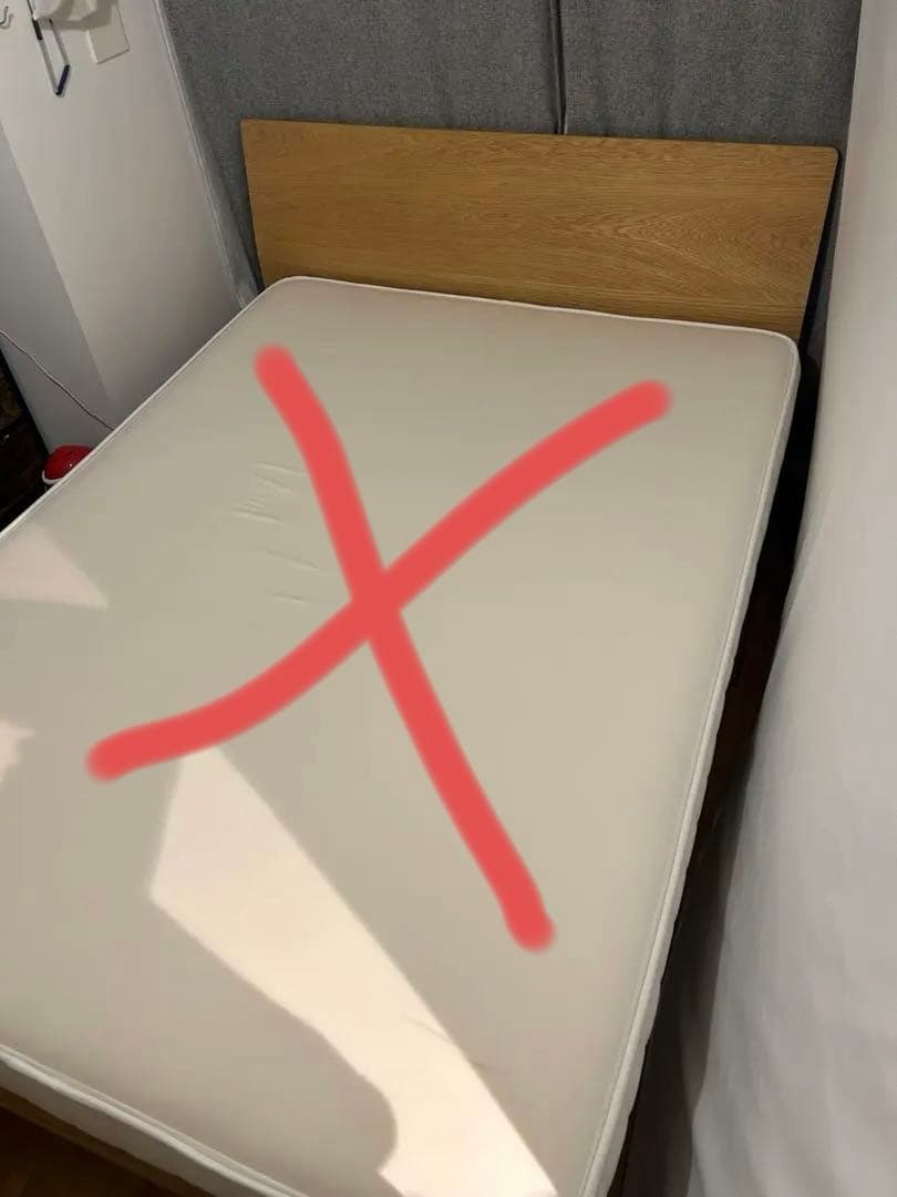 3月下旬引き渡し　直接受け取れる方優先　無印ダブル　ベッドフレーム　脚20センチ