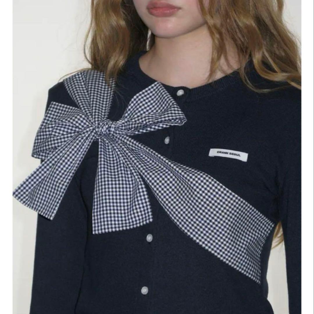 新品 CRANK リボン ニット カーディガン 24時間以内発送 - メルカリ