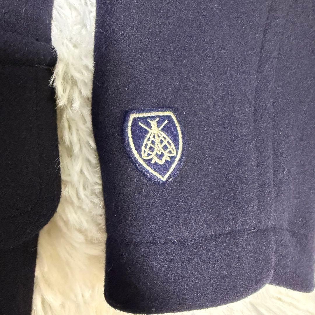 美品 オーシバル ジーロンラム メルトン ジップ フード 比翼ウール