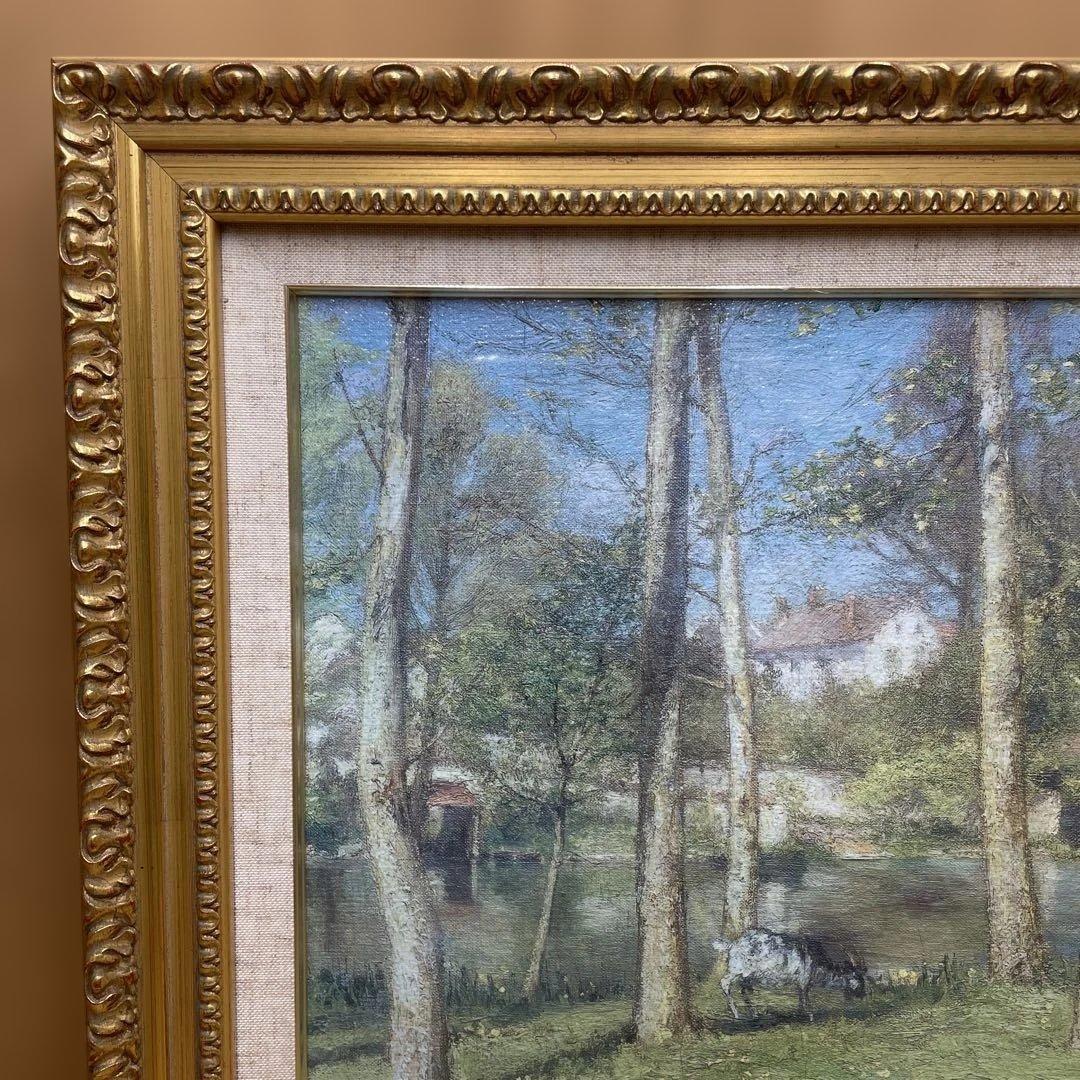 大原美術館 絵画 児島虎次郎「岸の森」1909年（明治42年） 複製画 金縁