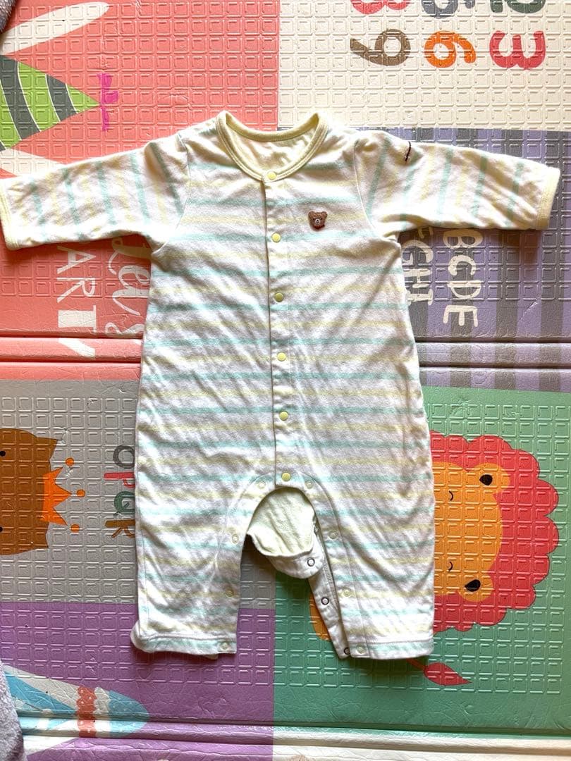 ミキハウス ストライプロンパース 70 - メルカリ