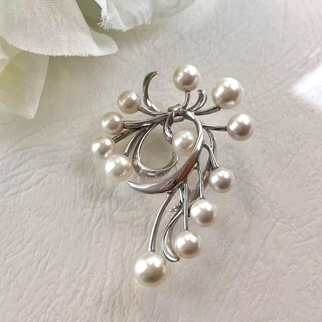 ☆美品☆ミキモト シルバー パール 12珠 ブローチ 皇室御用達ブランド