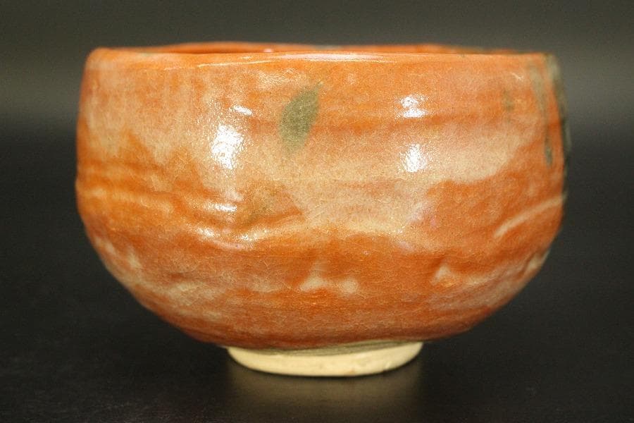 茶道具 不二見焼 赤茶碗 四世 不二山人 共箱(メ1486) 美術品・