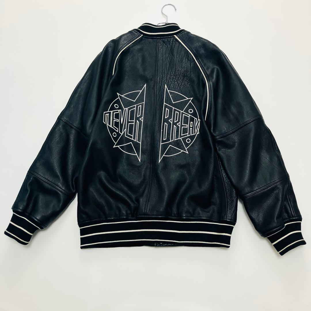 【希少サイズ】　ザラ　スタジャン　ボンバージャケット　オールレザー　水牛革　L ZARA ザラ レザーボンバージャケット本革 スタジャン 水牛革 オール