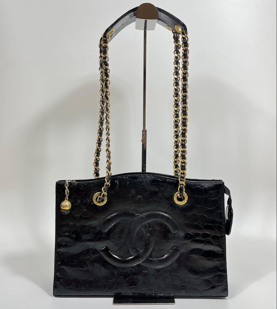 ✨ジャンク特価✨CHANEL チェーンバック エナメル クロコ型押し ココ