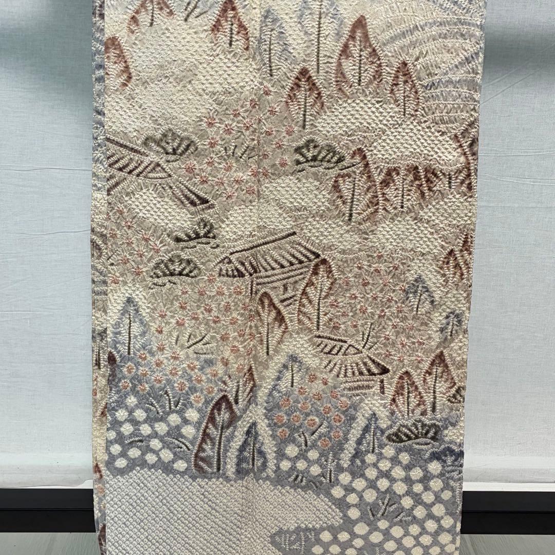 D208 藤娘きぬたや 本総絞り 訪問着 風景 流水 波 正絹 着物 袷 極美品