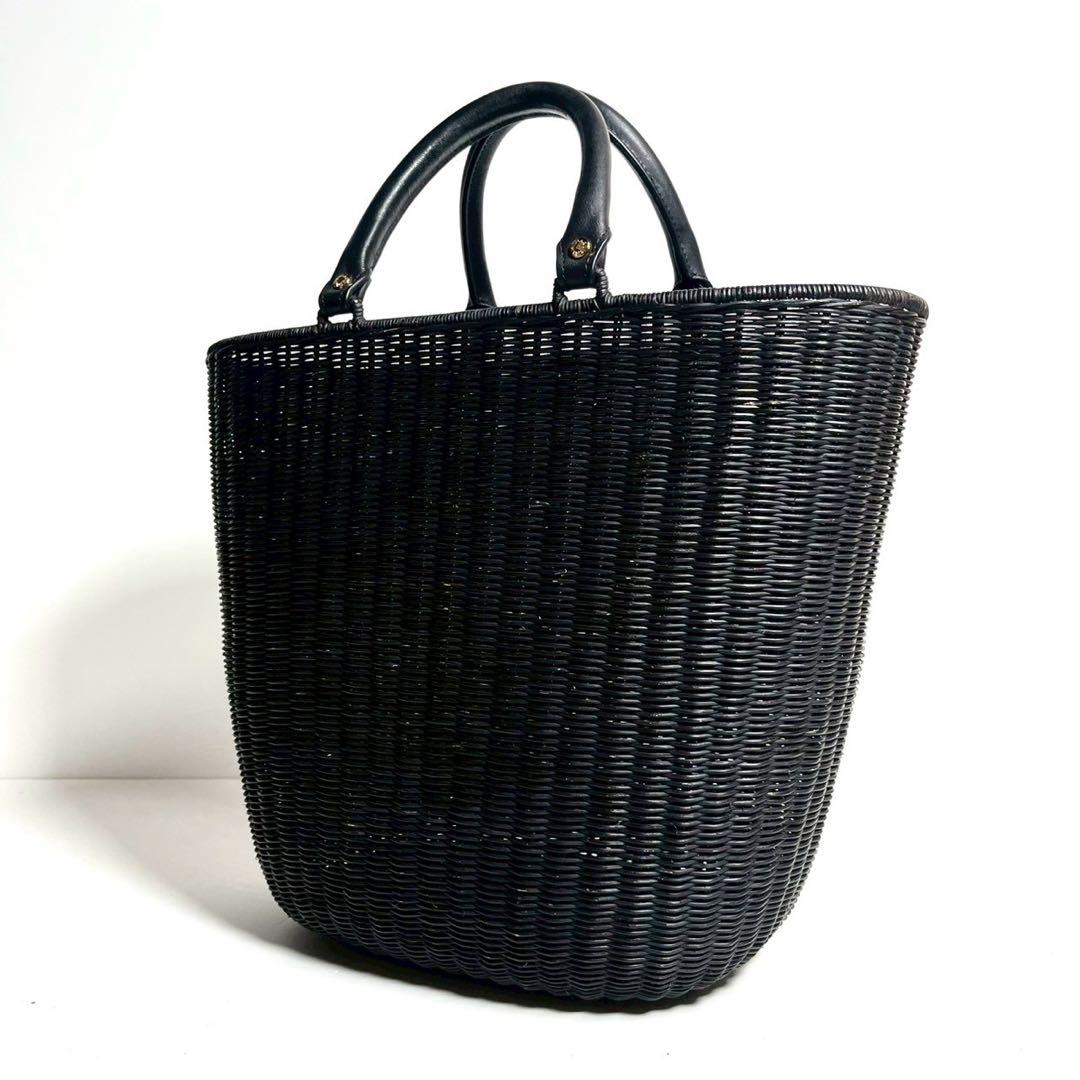 manimaris シンプルトートバッグ カゴバッグ ブラック 再入荷】ラフィア マルシェ カゴバッグ 黒 M – kuros.style