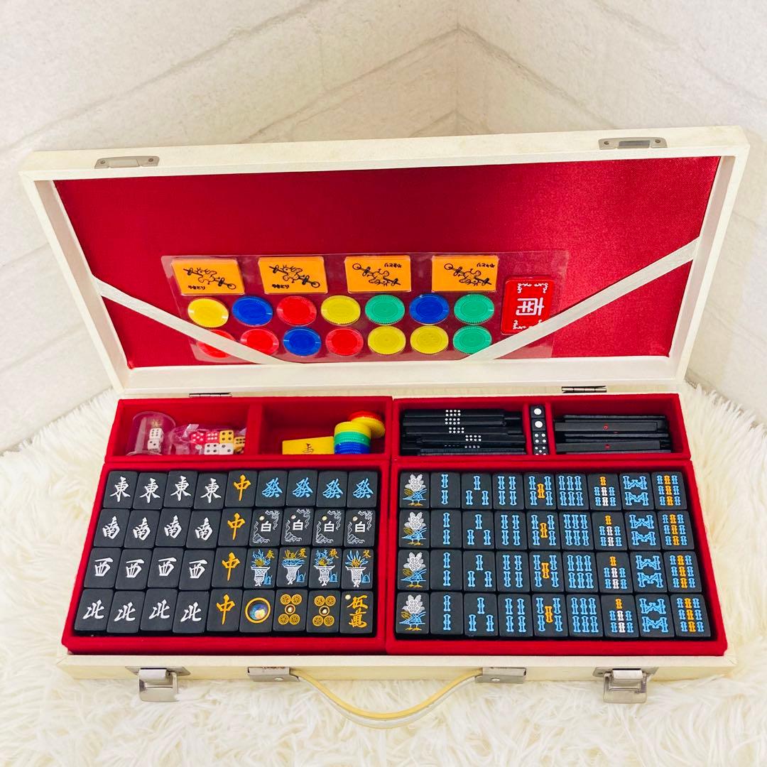 キングバード オールブラック オーロラダイヤ 麻雀牌 蘇州 黒牌 R牌