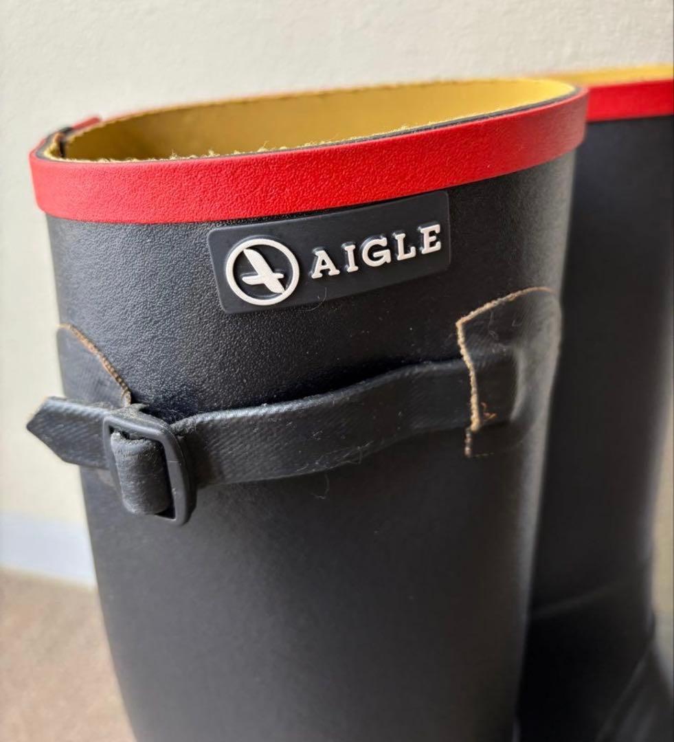 しんママ様専用】AIGLE☆エーグル☆ネイビーレインブーツ/雨靴/長靴〜37〜