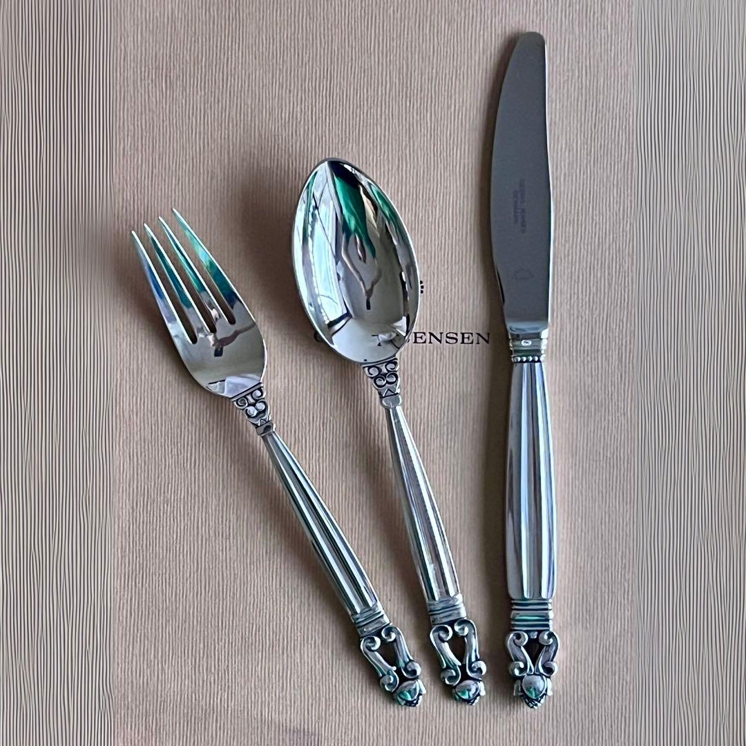 未使用】ジョージ ジェンセン ACORN エコーン ディナー3本セット 純銀