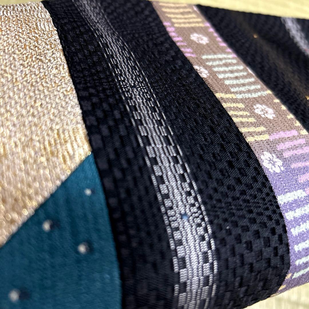 正絹　袋帯《縞　きりばめ》