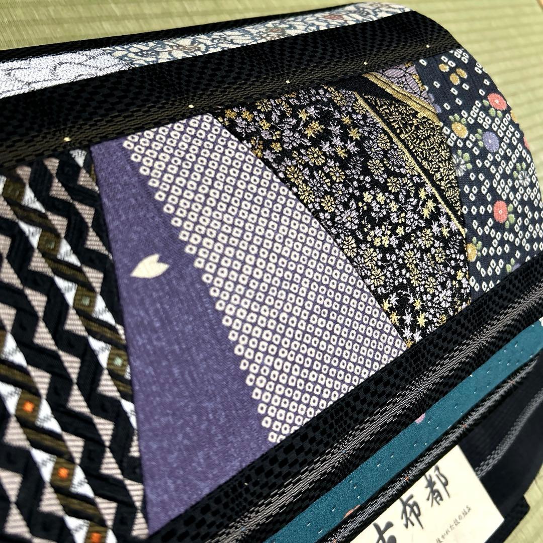 正絹　袋帯《縞　きりばめ》