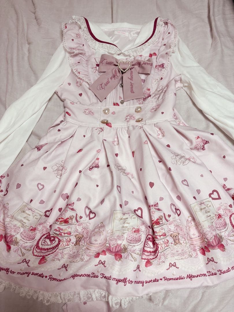 LIZLISA Many Hearts Afternoontea ワンピース ♡LIZLISA♡ Many Hearts Afternoontea柄ワンピース - メルカリ