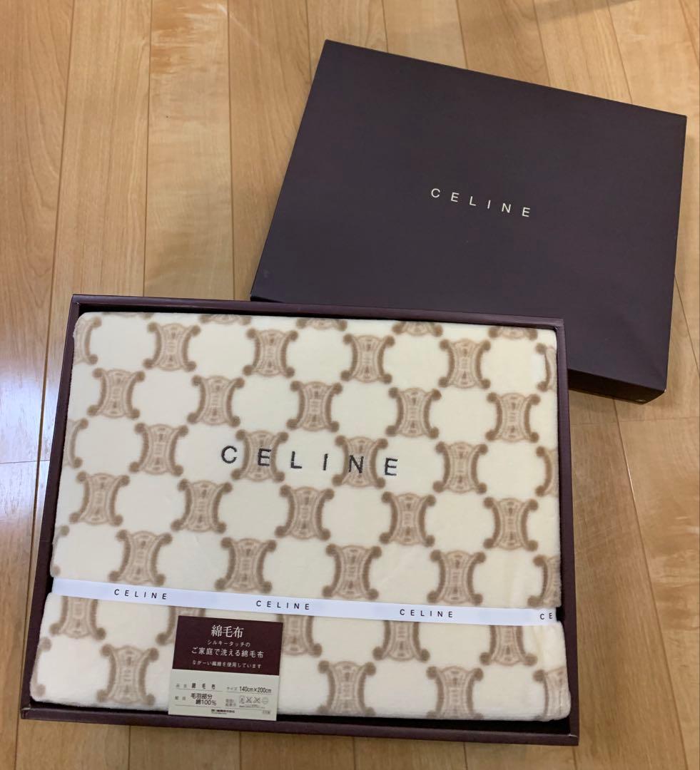 新品 未使用 CELINE セリーヌ 綿毛布 マカダム柄 クリーム色 - メルカリ
