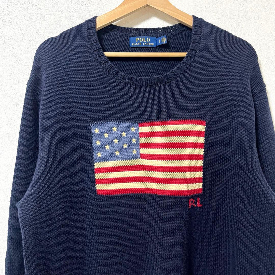 《Polo Ralph Lauren》Iconic Flag Sweater L