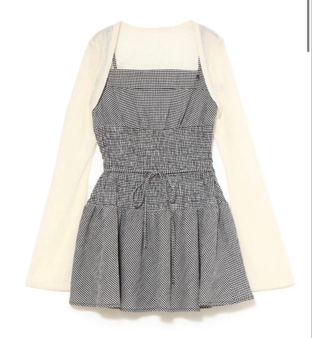 ワンピース andmary Betty shirring mini dress black ANDMARY】Betty shirring mini dress