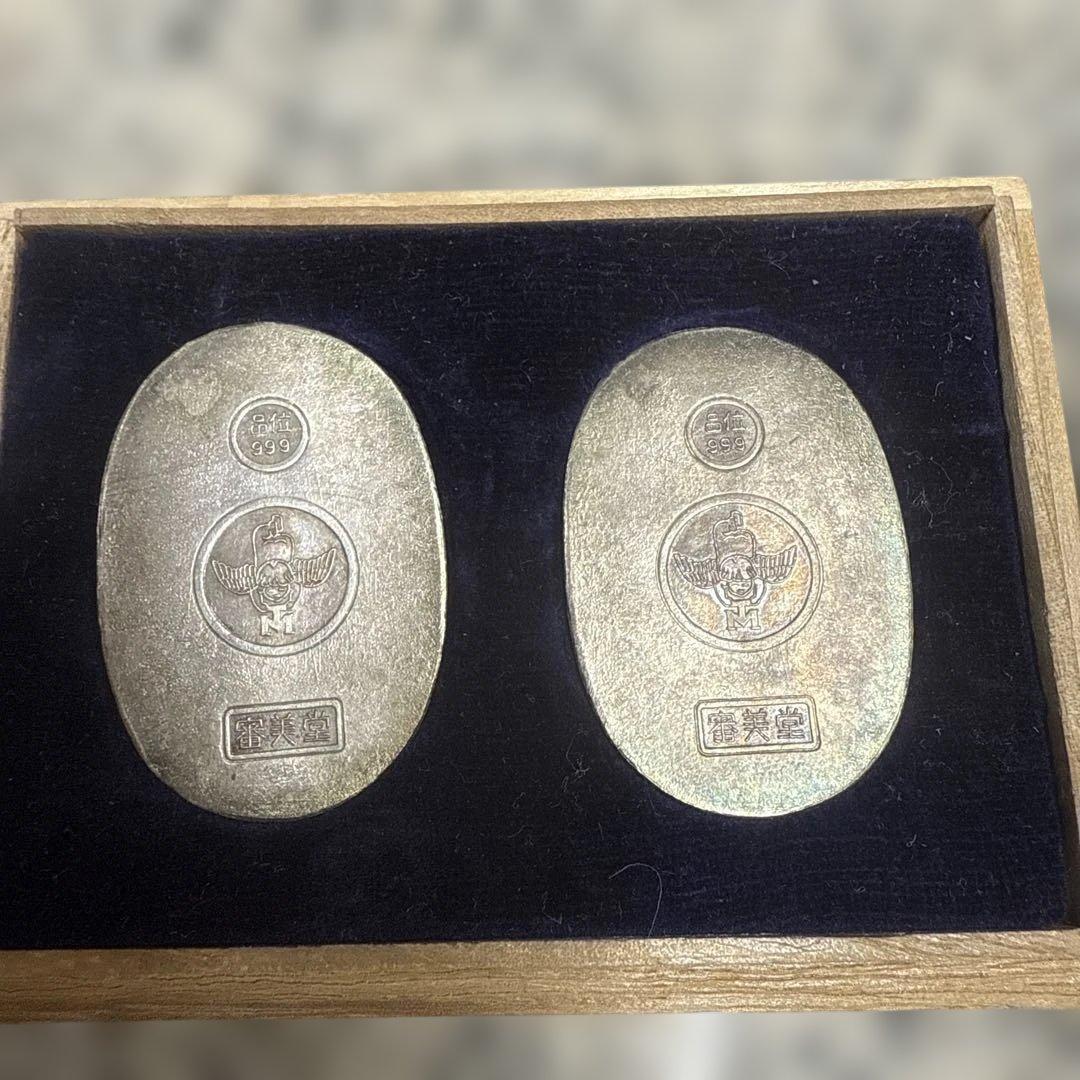 ユ*カ様 日本の銀貨セット 木製ケース付き 19g 森永の純銀小判
