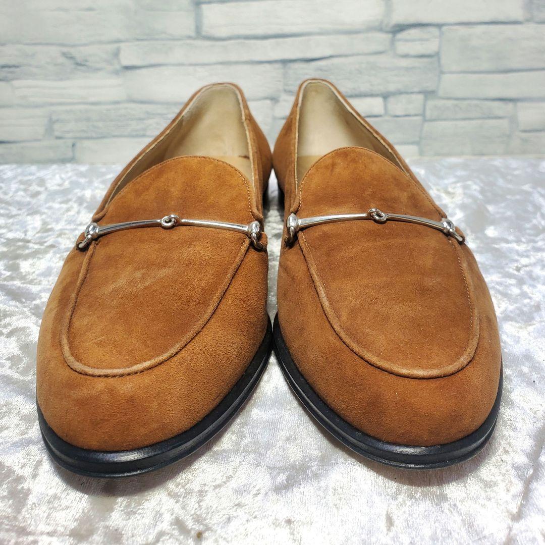 【極美品】✨GUCCI 22.5cm 革靴 茶 スエード ビット金具 35.5