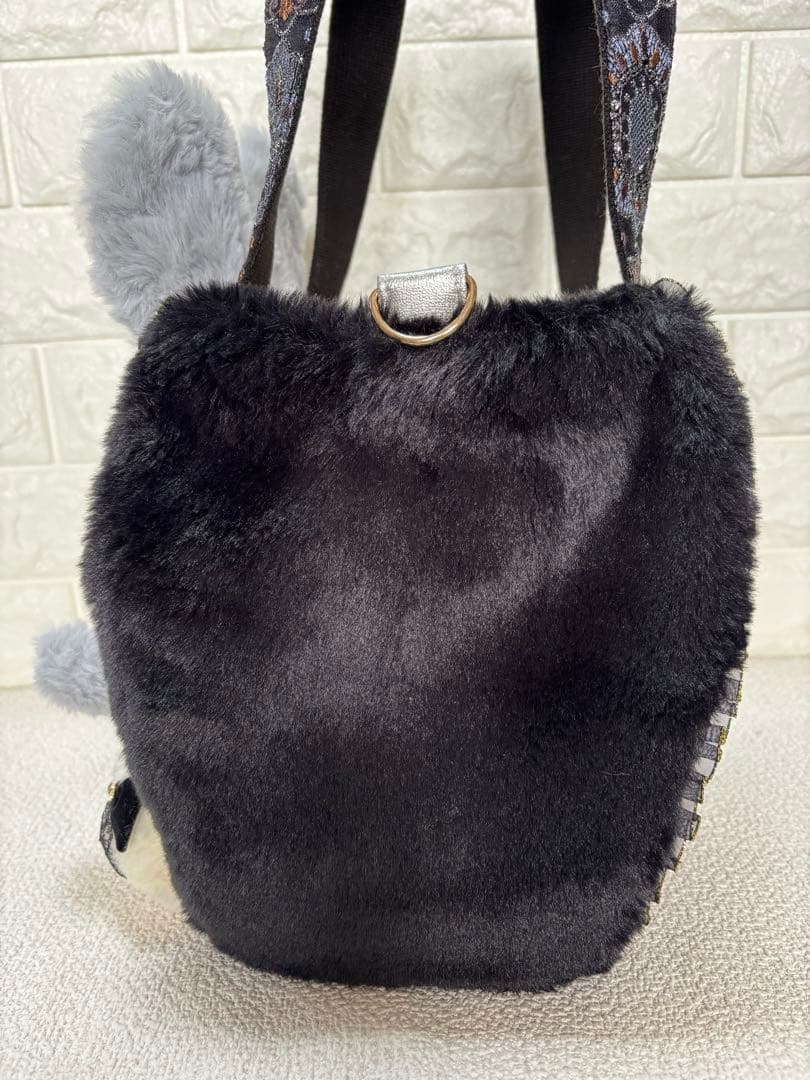 山*ば様 コヤンイサムチョン ファーバッグ ギムくん グレーうさちゃん