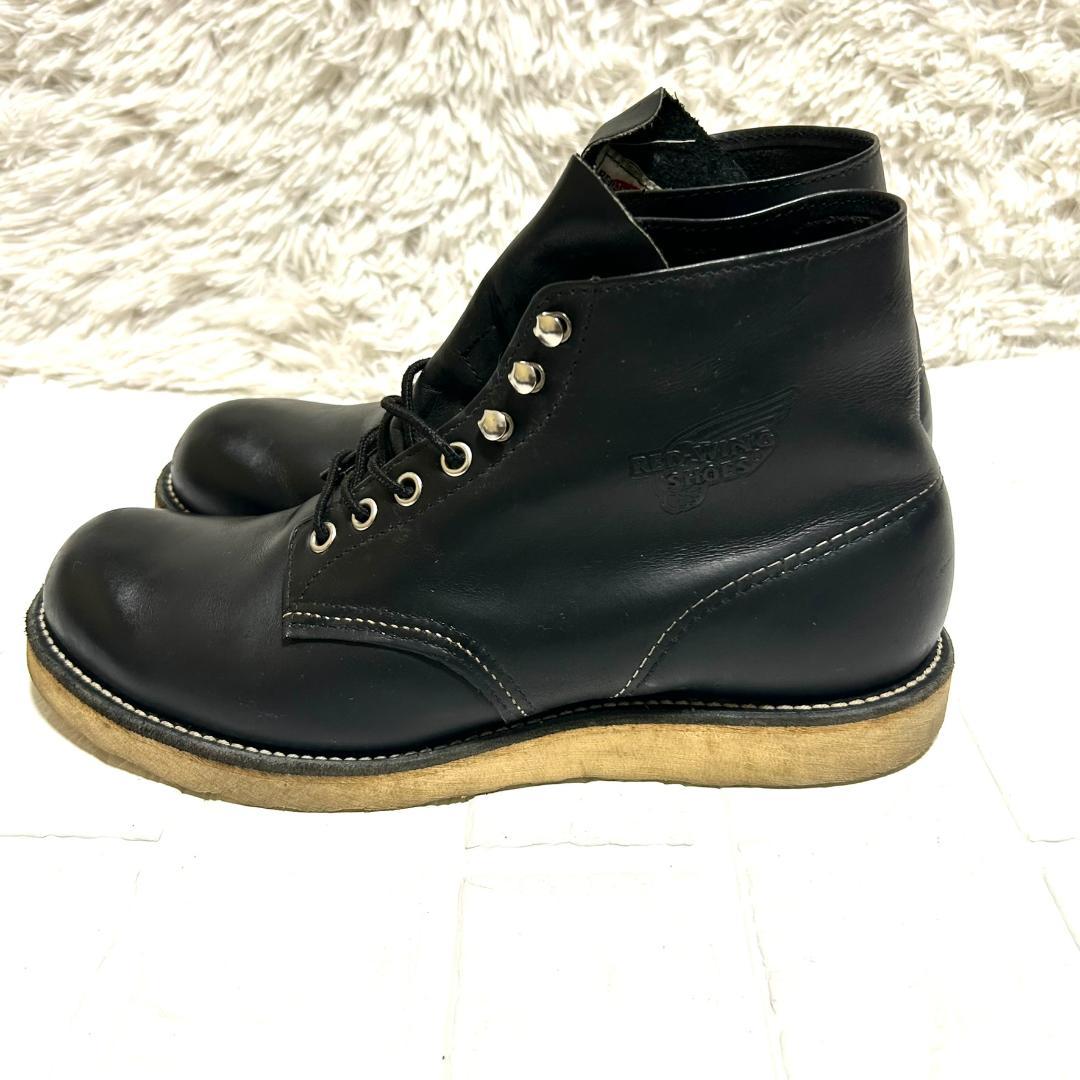 美品　レッドウィング　８１６５　26.5D プレーントゥ　箱付き　黒　レザー